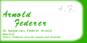 arnold federer business card